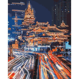 Набір для малювання по номерам ідейка нічний вид дороги в Шанхаї