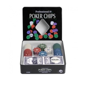 Покерный набор Johnshen Sports 100 фишек с номиналом в жестяной коробке (2)