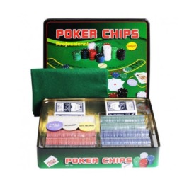 Покерный набор Johnshen Sports 500 фишек с номиналом + сукно в жестяной коробке (3)